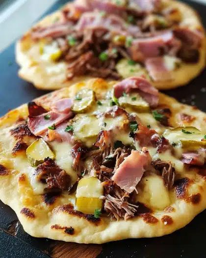 Savory Pulled Chicken and Ham Naan Flatbread: Easy 20-Minute Meal step 6