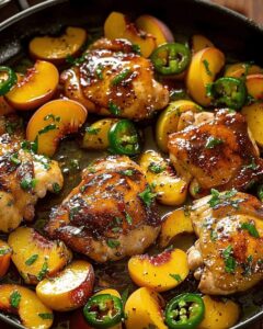 Sweet & Spicy Peach Glazed Chicken Thighs with Jalapenos Recipe 1