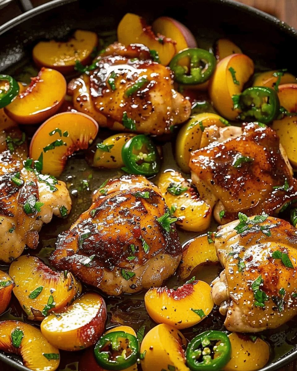 Sweet & Spicy Peach Glazed Chicken Thighs with Jalapenos Recipe step 2
