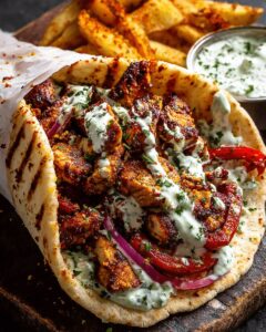 Zesty Lemon-Garlic Chicken Pitas with Creamy Feta Tzatziki 1